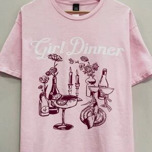 NWT Pink “Girl Dinner” Graphic Tee - Altar’d State - size M/L